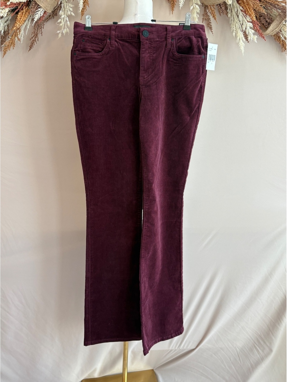 KUT from the Kloth Karen Baby Bootcut Corduroy Pants Size 8 Wine